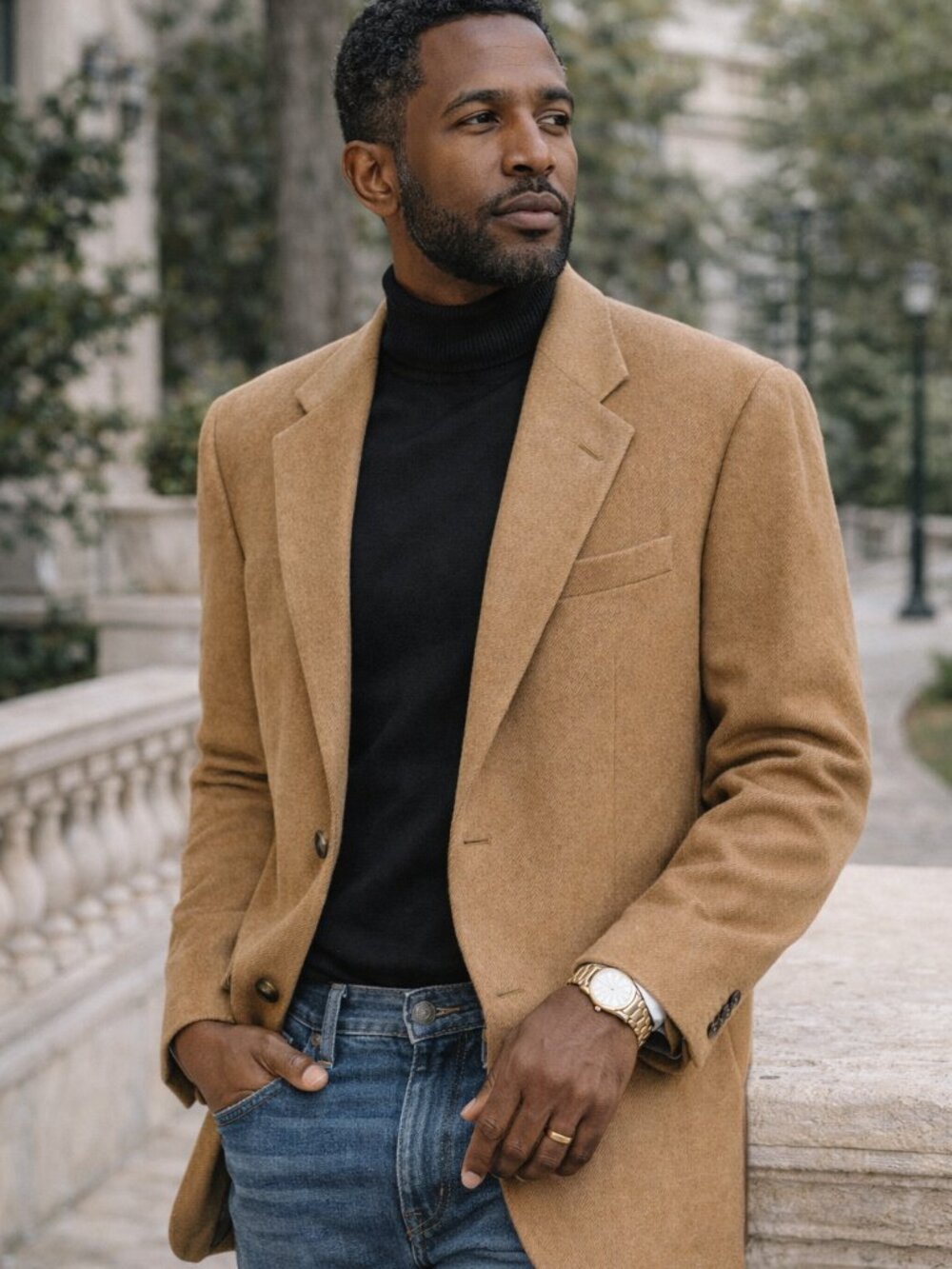 Vintage Bill Blass Camel Hair Blazer 44L Tan Wool Coat